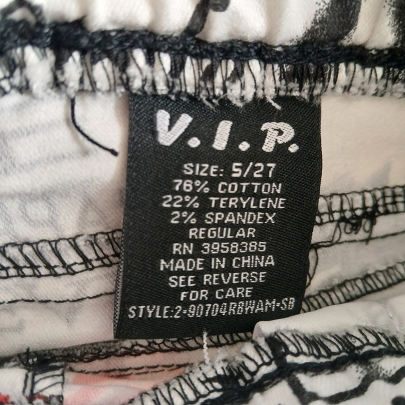 V.I.P. Joggers Canvas Pants Bold Graphic Print Belt Pockets Elastic Waist - Picture 11 of 14